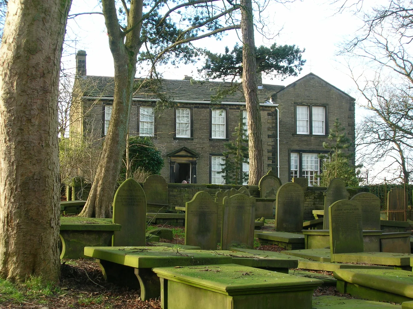 The Brontë Parsonage from Haworth churchyard