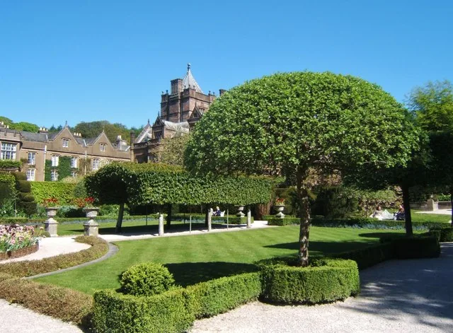 Clipped limes and box in the formal garden