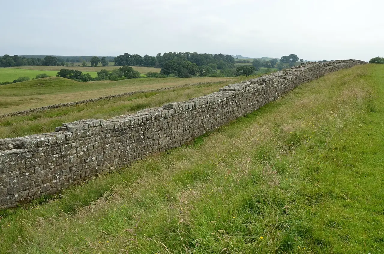 Hadrian's Wall at Birdoswald in summer sun