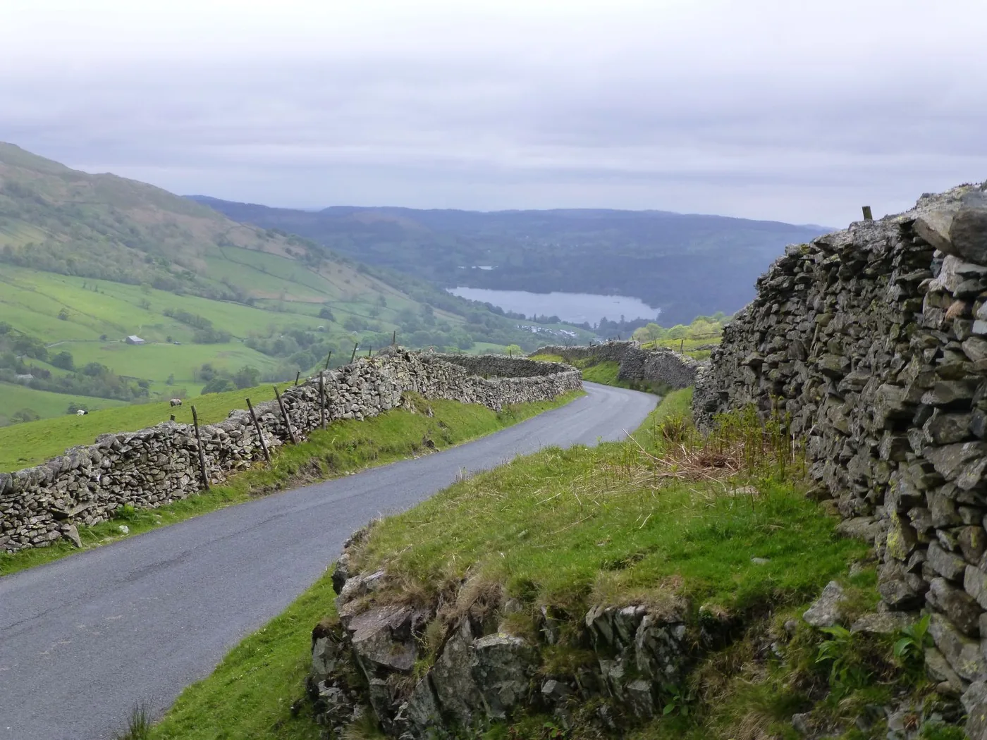 Looking down the Kirkstone Pass road towards Windermere