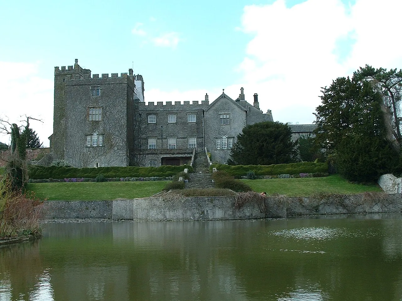 Sizergh Castle across the lake